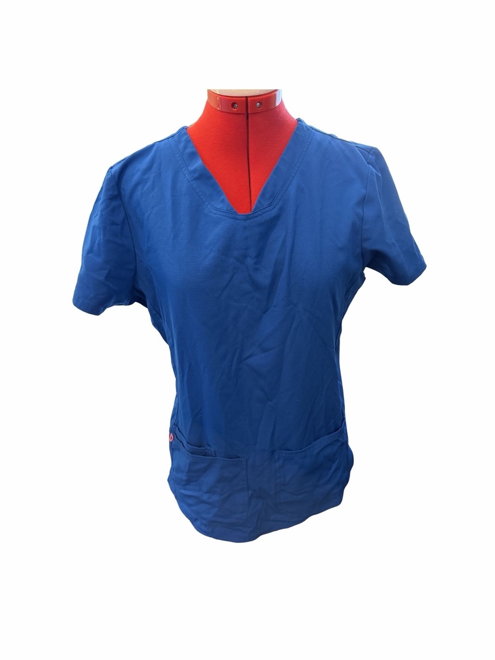 Women's V-Neck Short Sleeve Scrub Top and pants in Blue